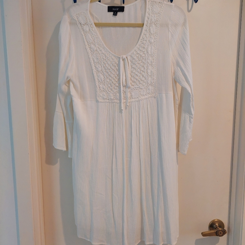 Naif Ivory Mini Dress Size Medium